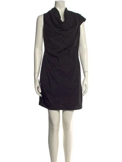 Pre-owned Allsaints Cowl Neck Knee-length Dress In Black