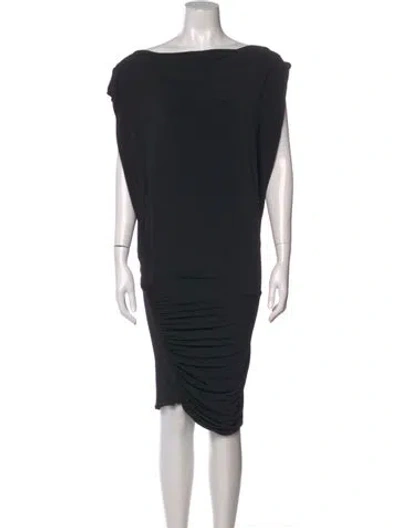 Pre-owned Allsaints Cowl Neck Knee-length Dress In Black