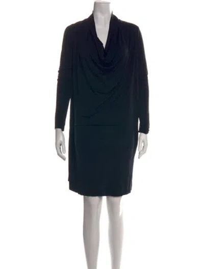 Pre-owned Allsaints Cowl Neck Knee-length Dress In Black