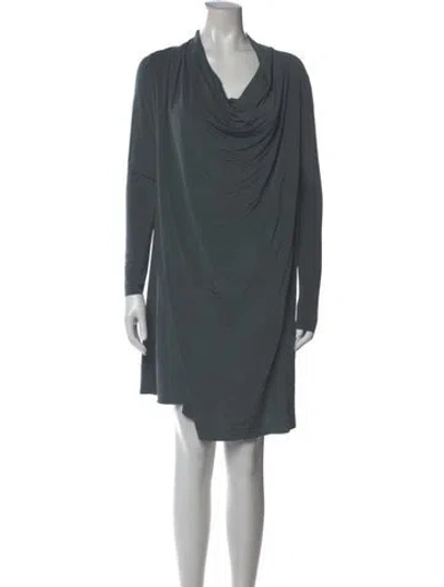 Pre-owned Allsaints Cowl Neck Knee-length Dress In Gray