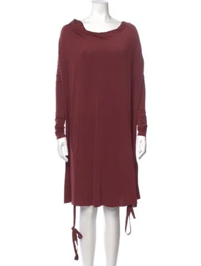 Pre-owned Allsaints Cowl Neck Knee-length Dress In Red