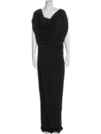 Pre-owned Allsaints Cowl Neck Long Dress In Black