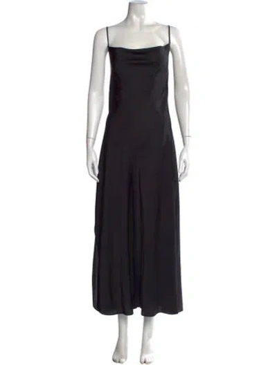 Pre-owned Allsaints Cowl Neck Long Dress In Black