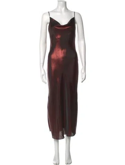 Pre-owned Allsaints Cowl Neck Long Dress In Brown