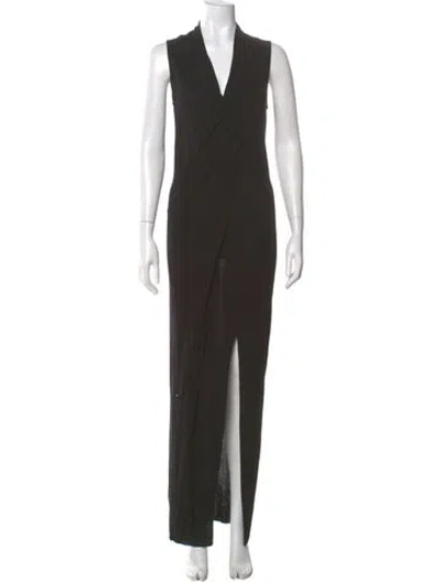 Pre-owned Allsaints Cowl Neck Long Dress In Green