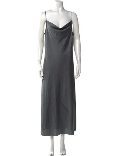 Pre-owned Allsaints Cowl Neck Long Dress In Grey