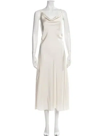 Pre-owned Allsaints Cowl Neck Long Dress In Neutral