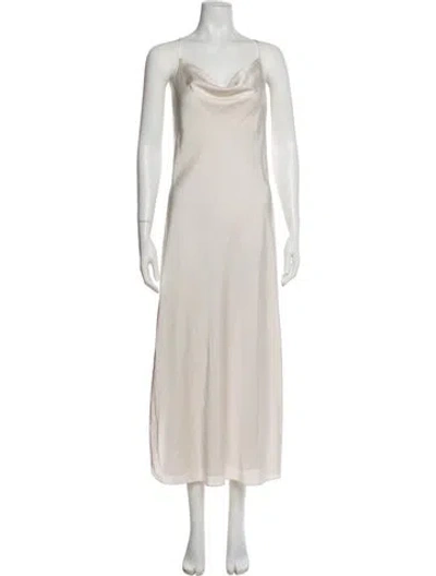 Pre-owned Allsaints Cowl Neck Long Dress In Neutral