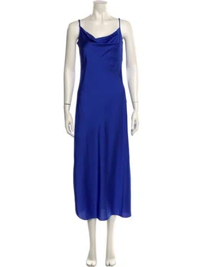 Pre-owned Allsaints Cowl Neck Long Dress W/ Tags In Blue