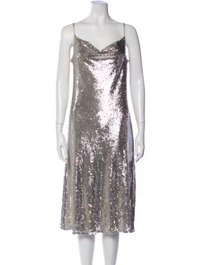 Pre-owned Allsaints Cowl Neck Midi Length Dress