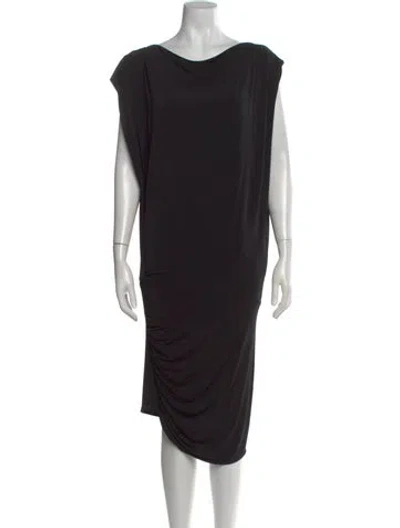 Pre-owned Allsaints Cowl Neck Midi Length Dress In Black