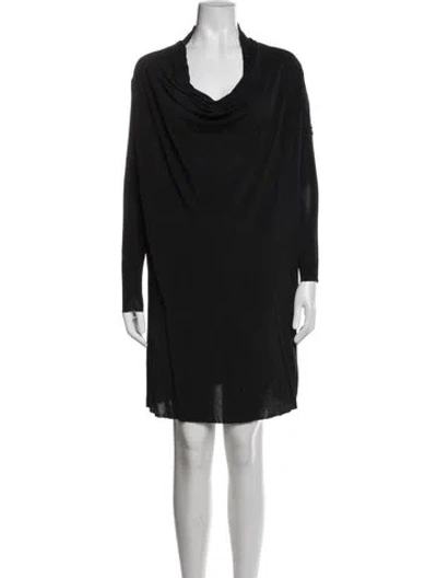 Pre-owned Allsaints Cowl Neck Midi Length Dress In Blue