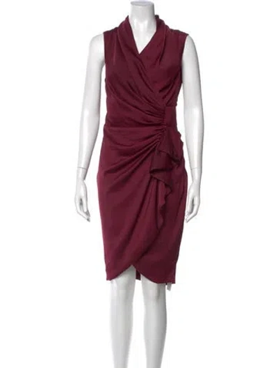 Pre-owned Allsaints Cowl Neck Midi Length Dress In Burgundy