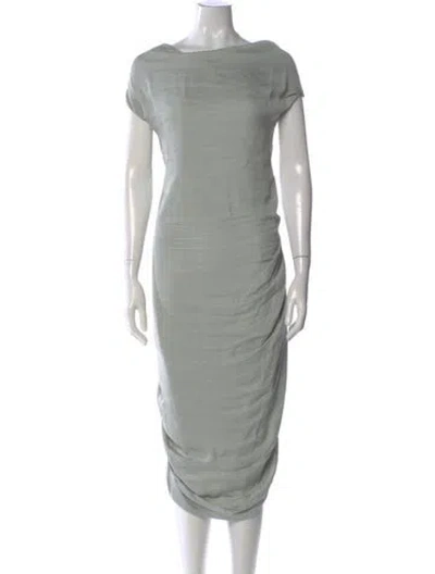 Pre-owned Allsaints Cowl Neck Midi Length Dress In Green
