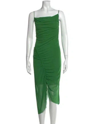 Pre-owned Allsaints Cowl Neck Midi Length Dress In Green