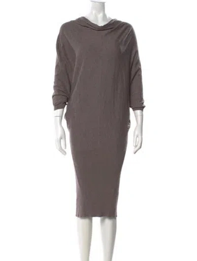 Pre-owned Allsaints Cowl Neck Midi Length Dress In Grey