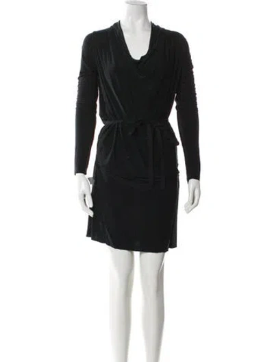 Pre-owned Allsaints Cowl Neck Mini Dress In Black