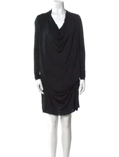 Pre-owned Allsaints Cowl Neck Mini Dress In Black