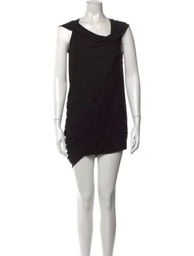 Pre-owned Allsaints Cowl Neck Mini Dress In Black