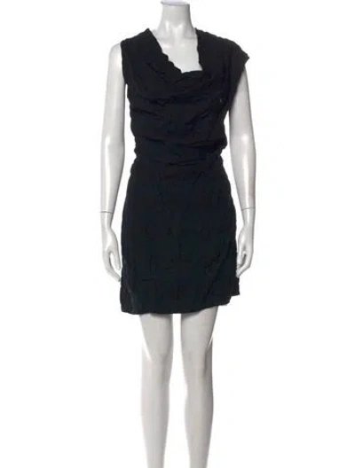 Pre-owned Allsaints Cowl Neck Mini Dress In Black