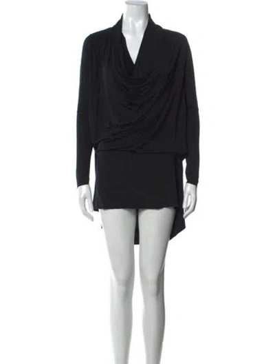 Pre-owned Allsaints Cowl Neck Mini Dress In Black