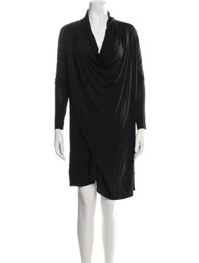 Pre-owned Allsaints Cowl Neck Mini Dress In Black