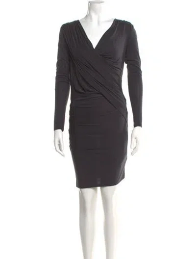 Pre-owned Allsaints Cowl Neck Mini Dress In Gray