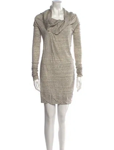 Pre-owned Allsaints Cowl Neck Mini Dress In Gray