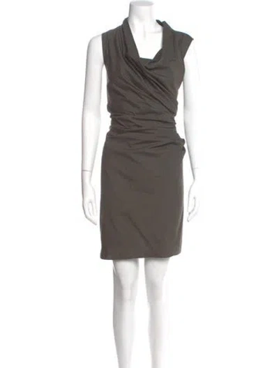 Pre-owned Allsaints Cowl Neck Mini Dress In Gray
