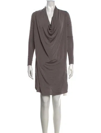 Pre-owned Allsaints Cowl Neck Mini Dress In Gray