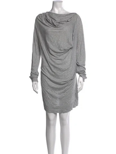 Pre-owned Allsaints Cowl Neck Mini Dress In Grey