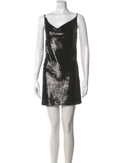 Pre-owned Allsaints Cowl Neck Mini Dress W/ Tags In Black
