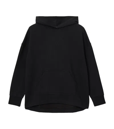Allsaints Womens Black Craneo Etienne Oversized Cotton-jersey Hoody
