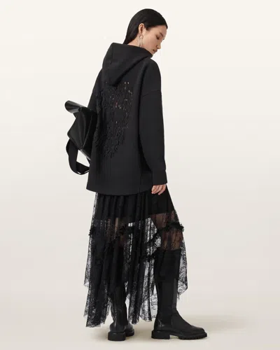 Allsaints Craneo Etienne Oversized Hoodie In Black