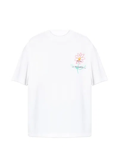 Allsaints Crayo Etta Graphic-print T-shirt In White
