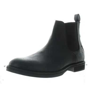 Allsaints Creed Mens Solid Leather Chelsea Boots In Black