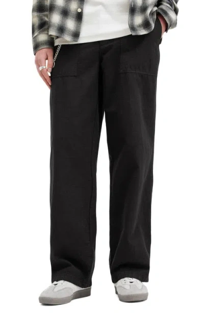 Allsaints Creek Cotton Ripstop Pants In Koto Black