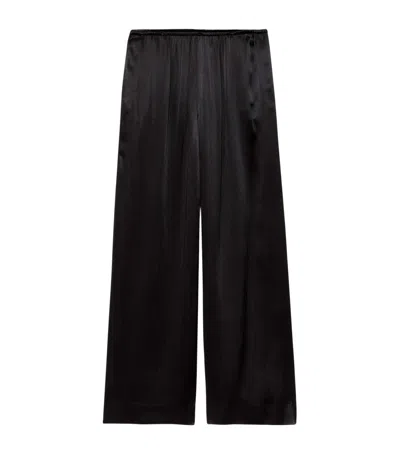 Allsaints Crepe Lycia Wide-leg Trousers In Black