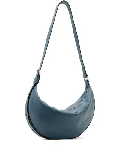 Allsaints Crescent Zipped Shoulder Bag In Blue