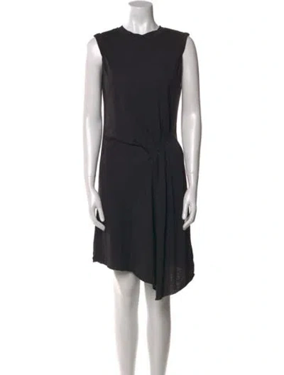 Pre-owned Allsaints Crew Neck Knee-length Dress In Black