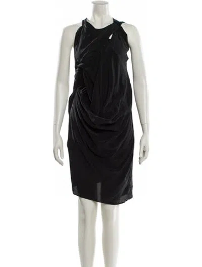 Pre-owned Allsaints Crew Neck Knee-length Dress In Black