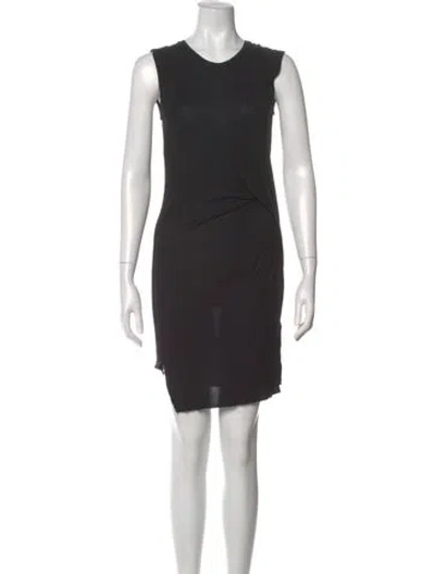 Pre-owned Allsaints Crew Neck Knee-length Dress In Black
