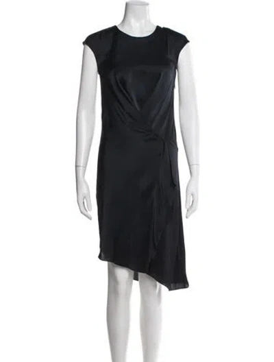 Pre-owned Allsaints Crew Neck Knee-length Dress In Blue