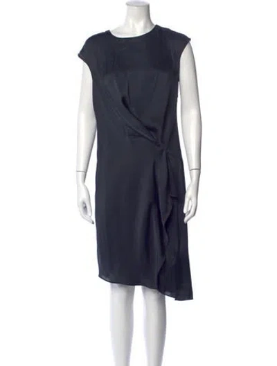 Pre-owned Allsaints Crew Neck Knee-length Dress In Blue