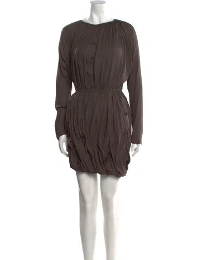 Pre-owned Allsaints Crew Neck Knee-length Dress In Brown