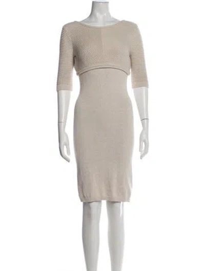 Pre-owned Allsaints Crew Neck Knee-length Dress In Neutral