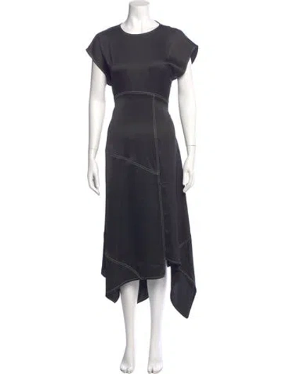 Pre-owned Allsaints Crew Neck Long Dress In Black
