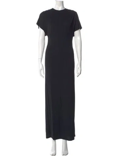 Pre-owned Allsaints Crew Neck Long Dress In Black