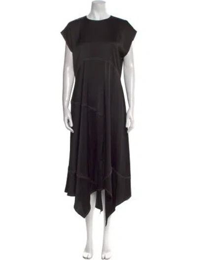 Pre-owned Allsaints Crew Neck Long Dress In Black