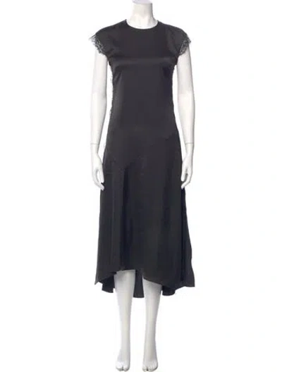Pre-owned Allsaints Crew Neck Long Dress In Black